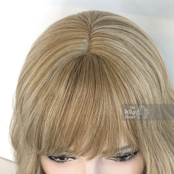 Ashy Blonde Wavy Wig with Bangs | Alicia - Picture 4 of 12